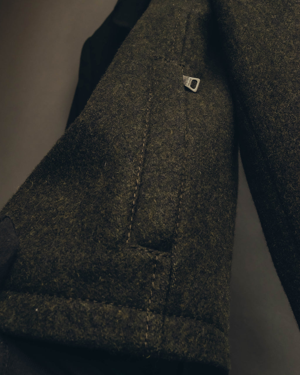 "PRADA" 90's-00's Quilted wool tailored jacket