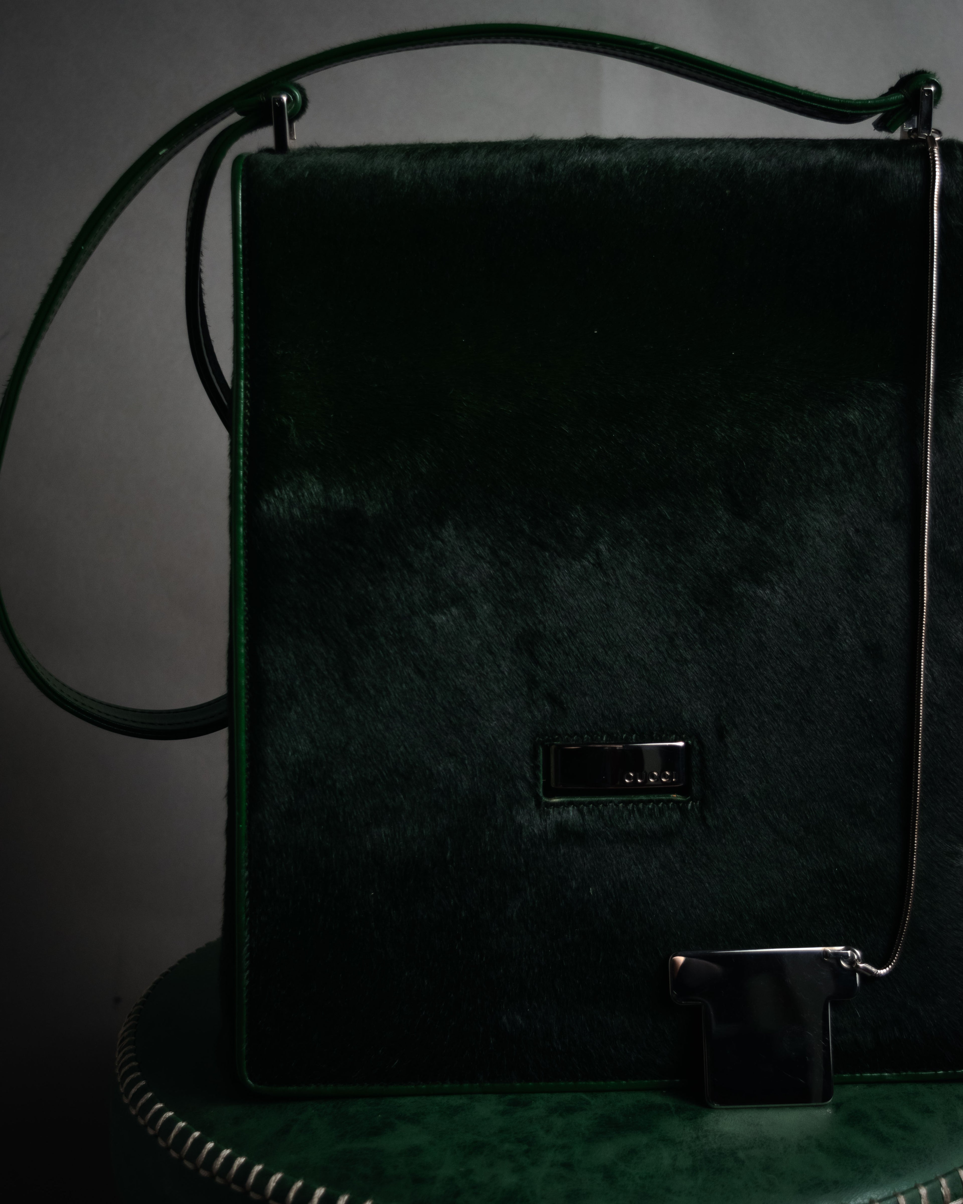 “GUCCI“ 90’s-00’s pony hair structured shoulder bag