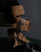 "Dior" Cutting design patent leather pointed toe pumps