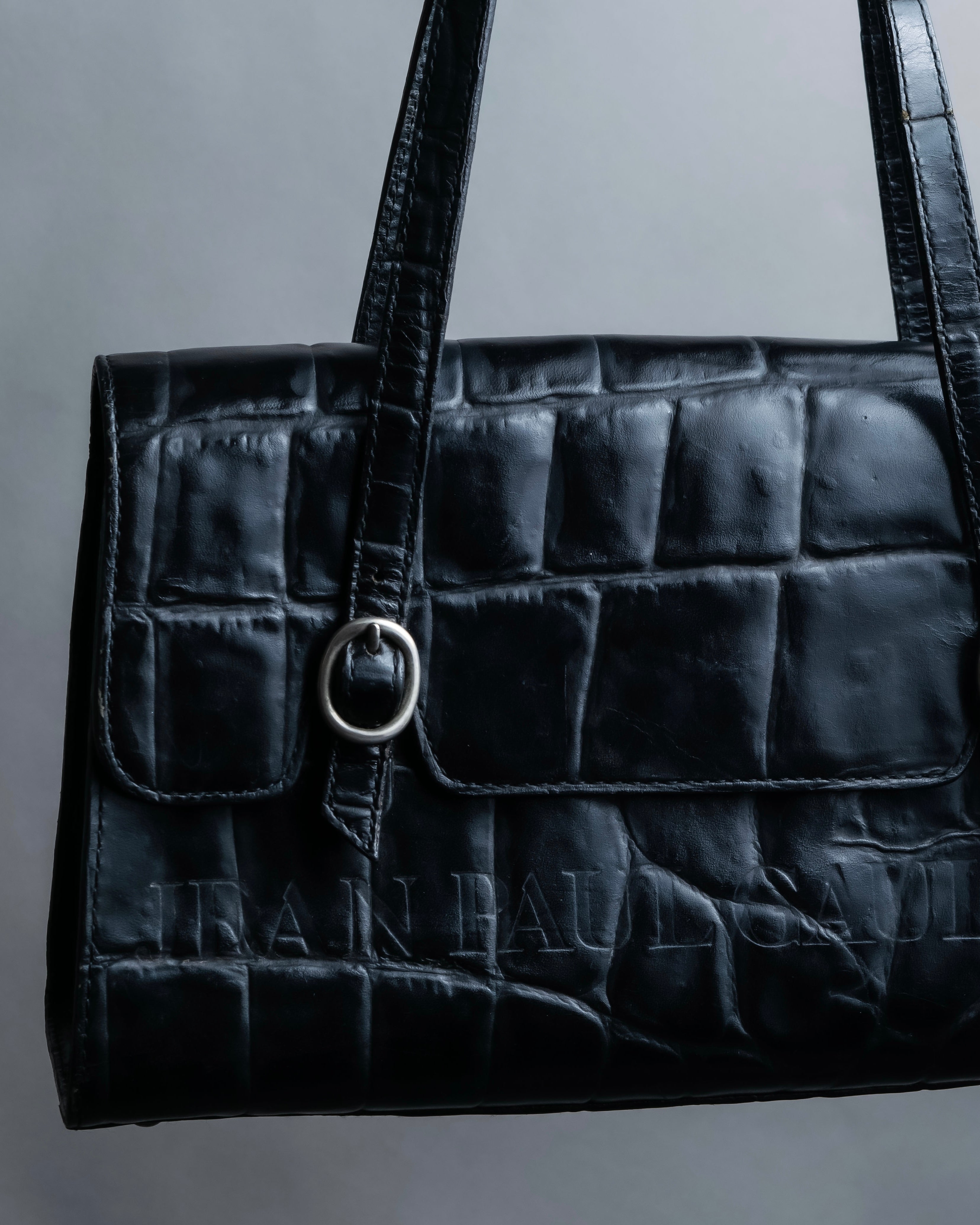 “Jean Paul Gautier” Crocodile-embossed shoulder bag