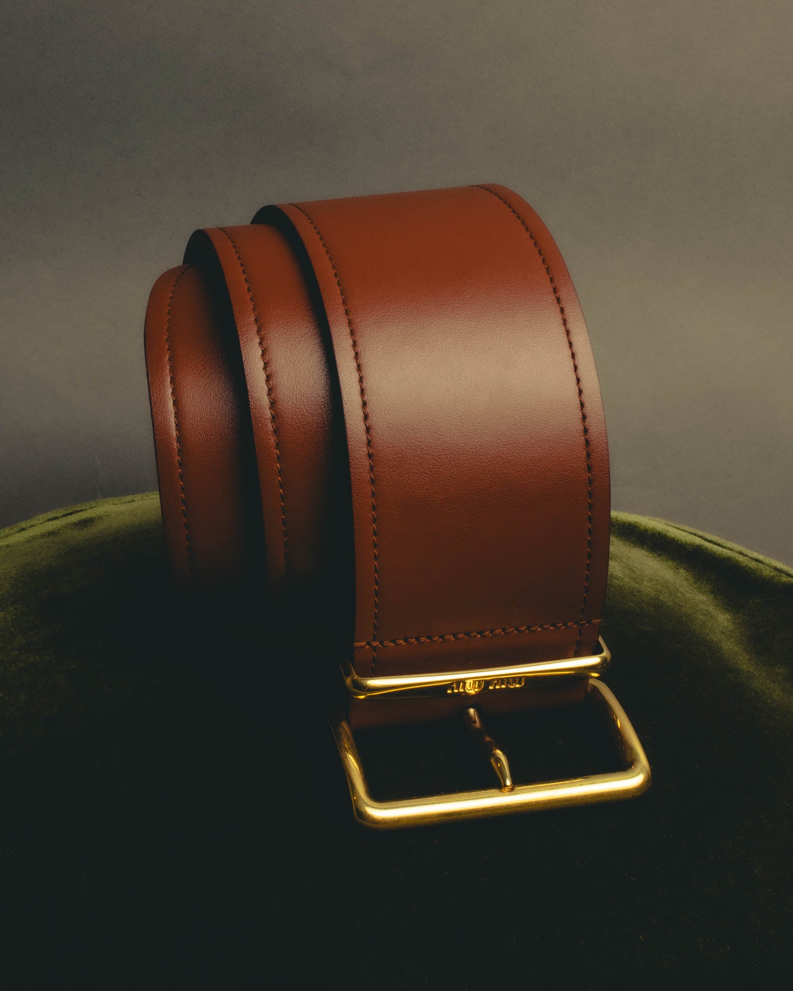 "Miu Miu" 2020's Sculptural wide leather belt