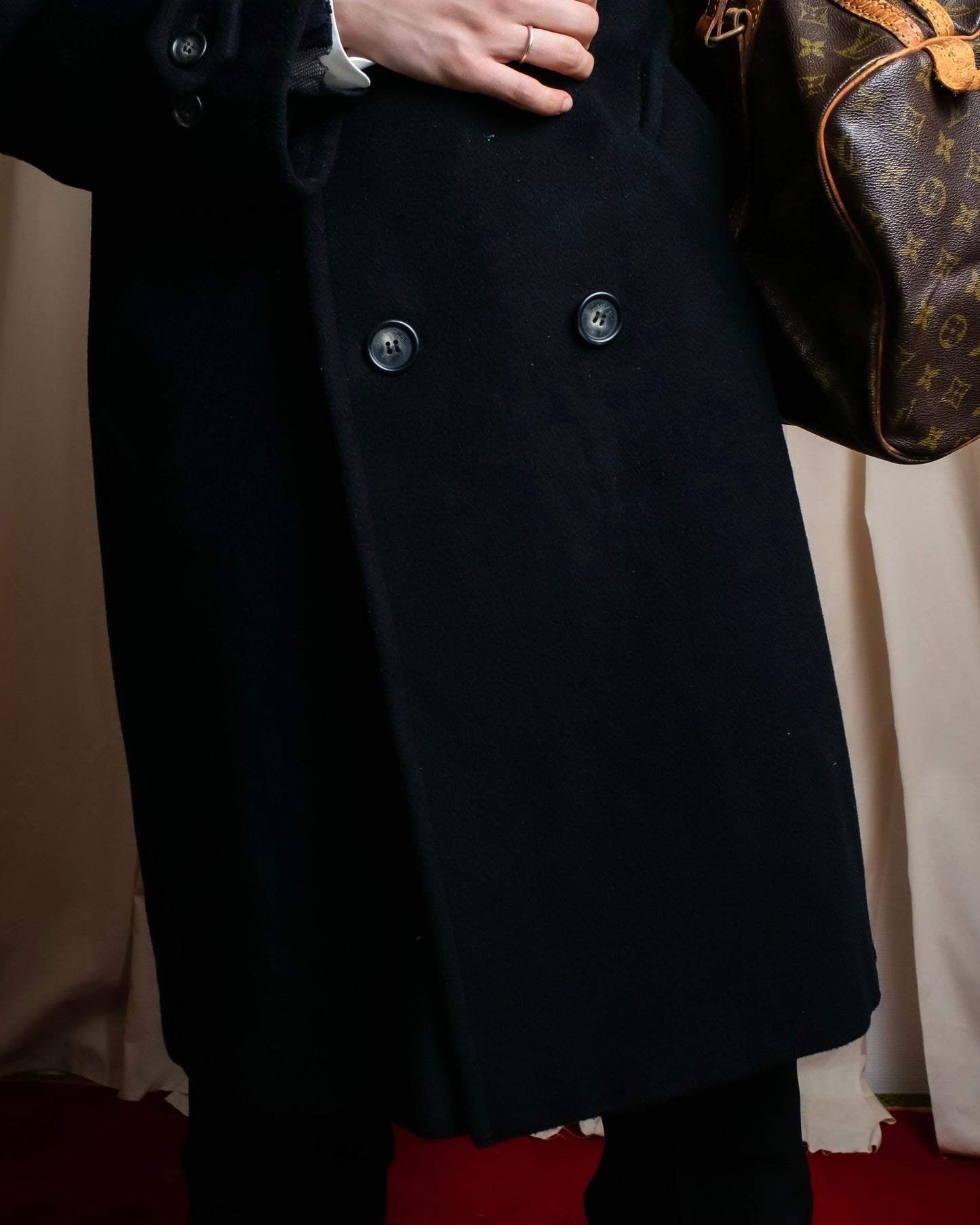 "Max Mara"  Large lapel double breasted melton chester coat