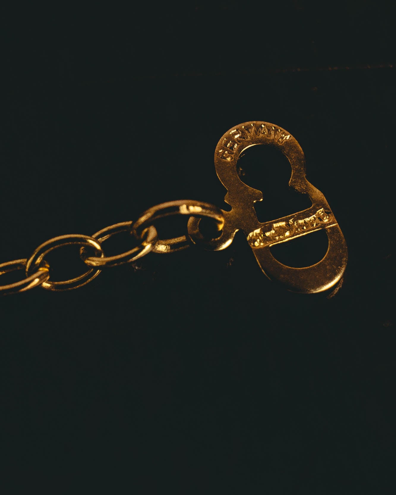 "Christian Dior" 80's-90's Gold monogram pendant necklace