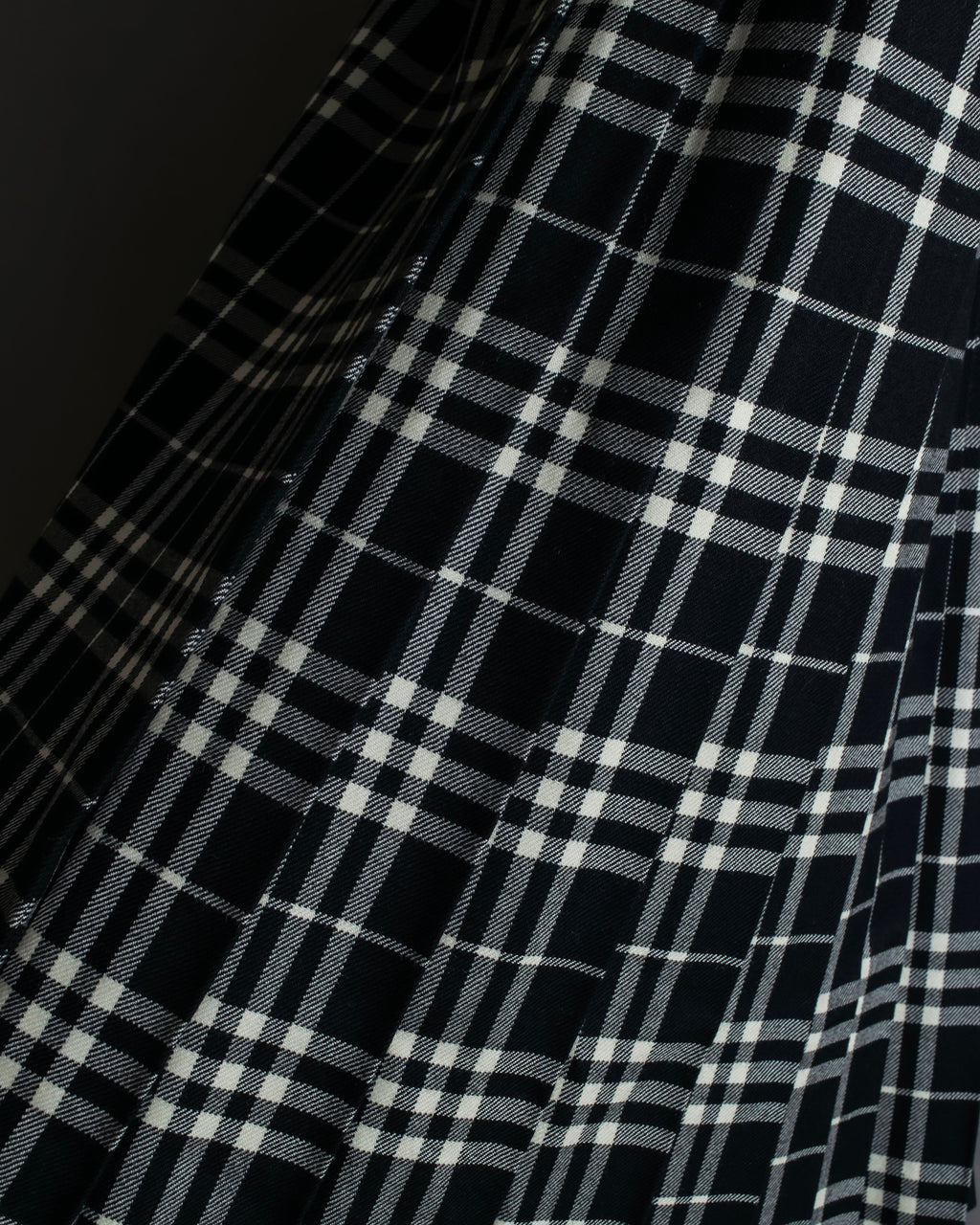 "BURBERRY" Tartan check pleated wrap skirt