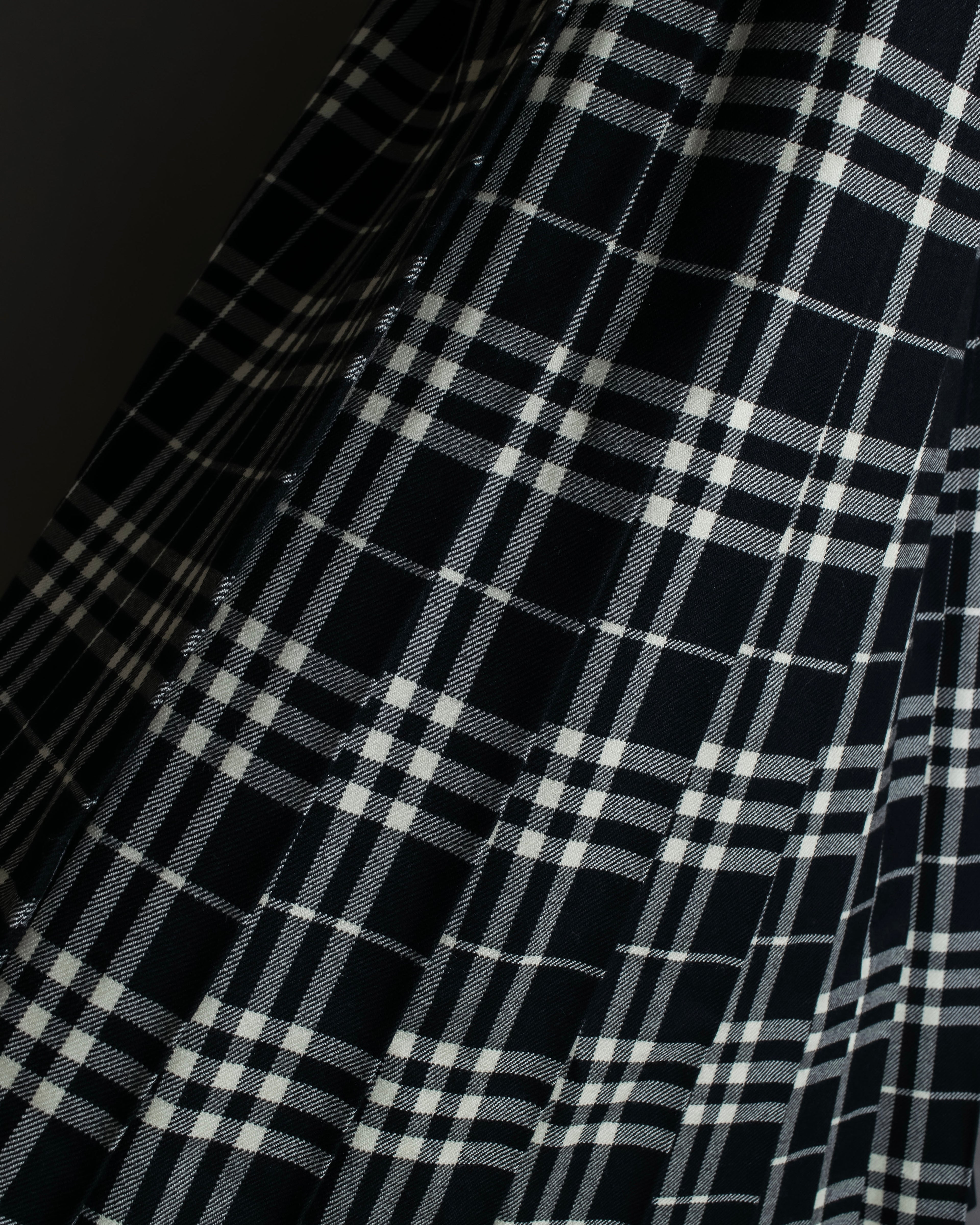 "BURBERRY" Tartan check pleated wrap skirt