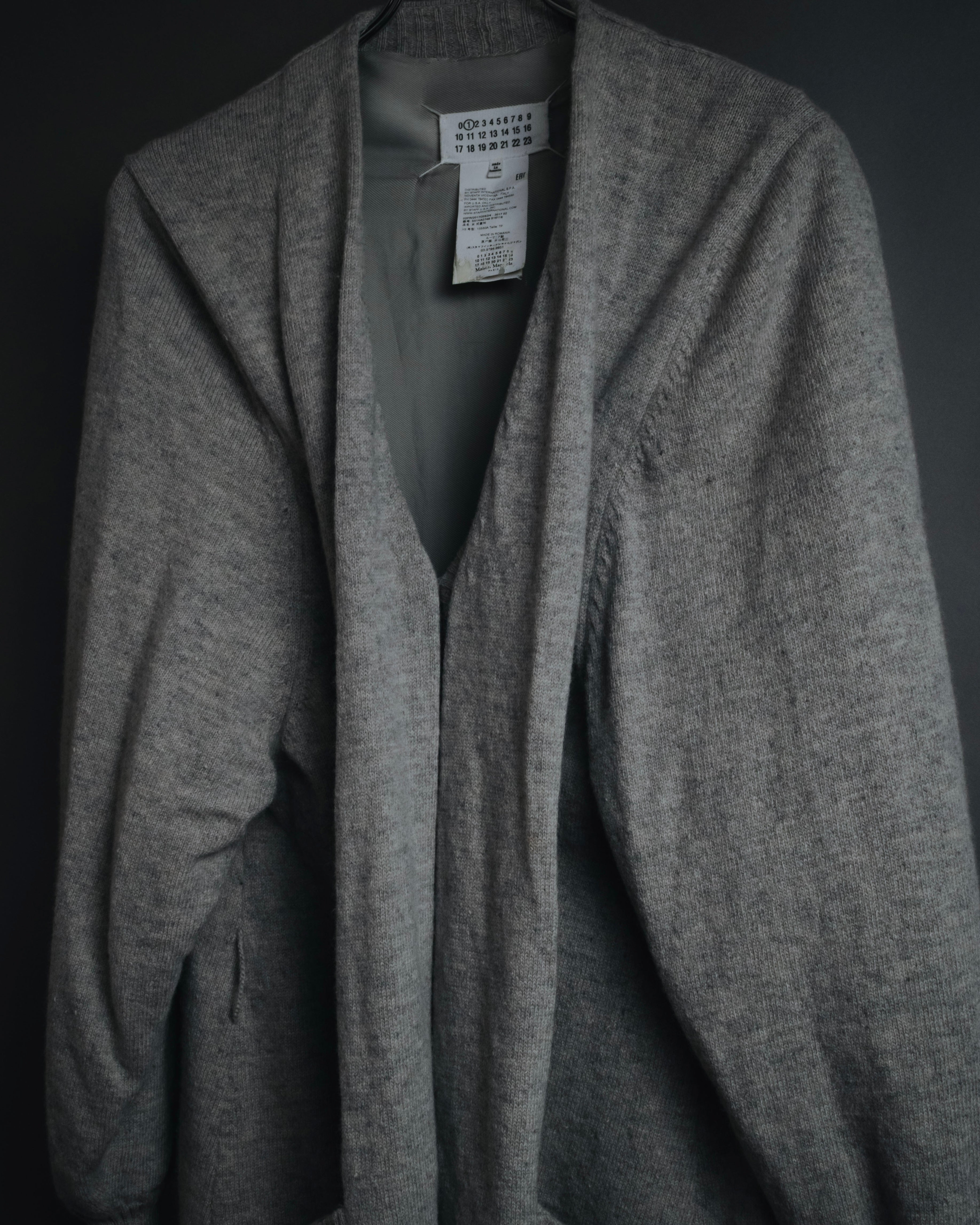 "Maison Margiela" 17AW belted gown knit coat