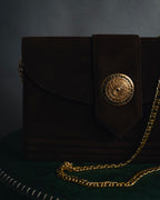 "Yves Saint Laurent" 80’s-90’s Concho suede chain shoulder bag