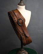 “DIESEL” 2000’s Studded craft leather belt