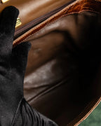 "Franco Parmiggiani" Turn lock design crocodile texture hand bag