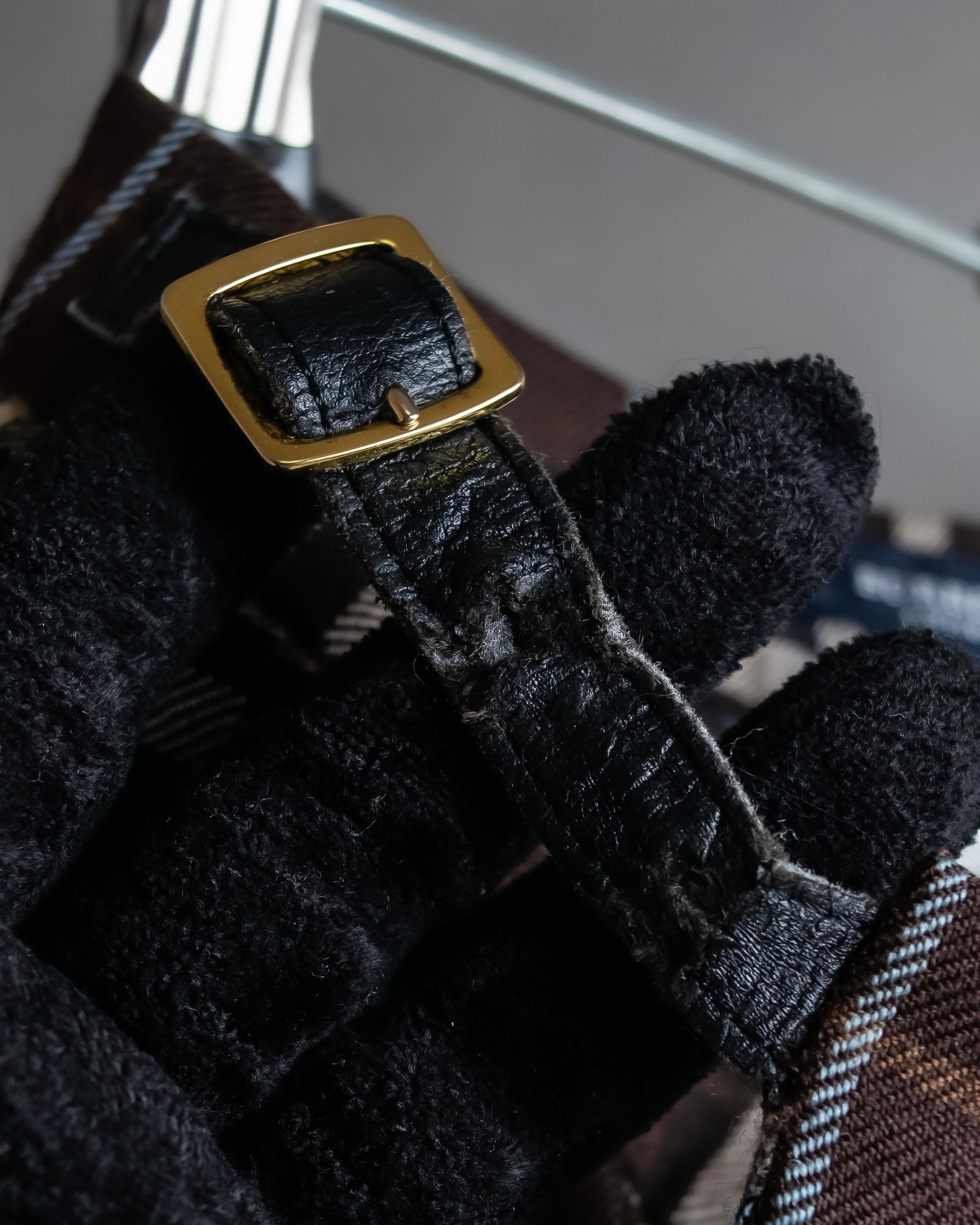 "BURBERRY" Brown tartan check pleated wrap skirt