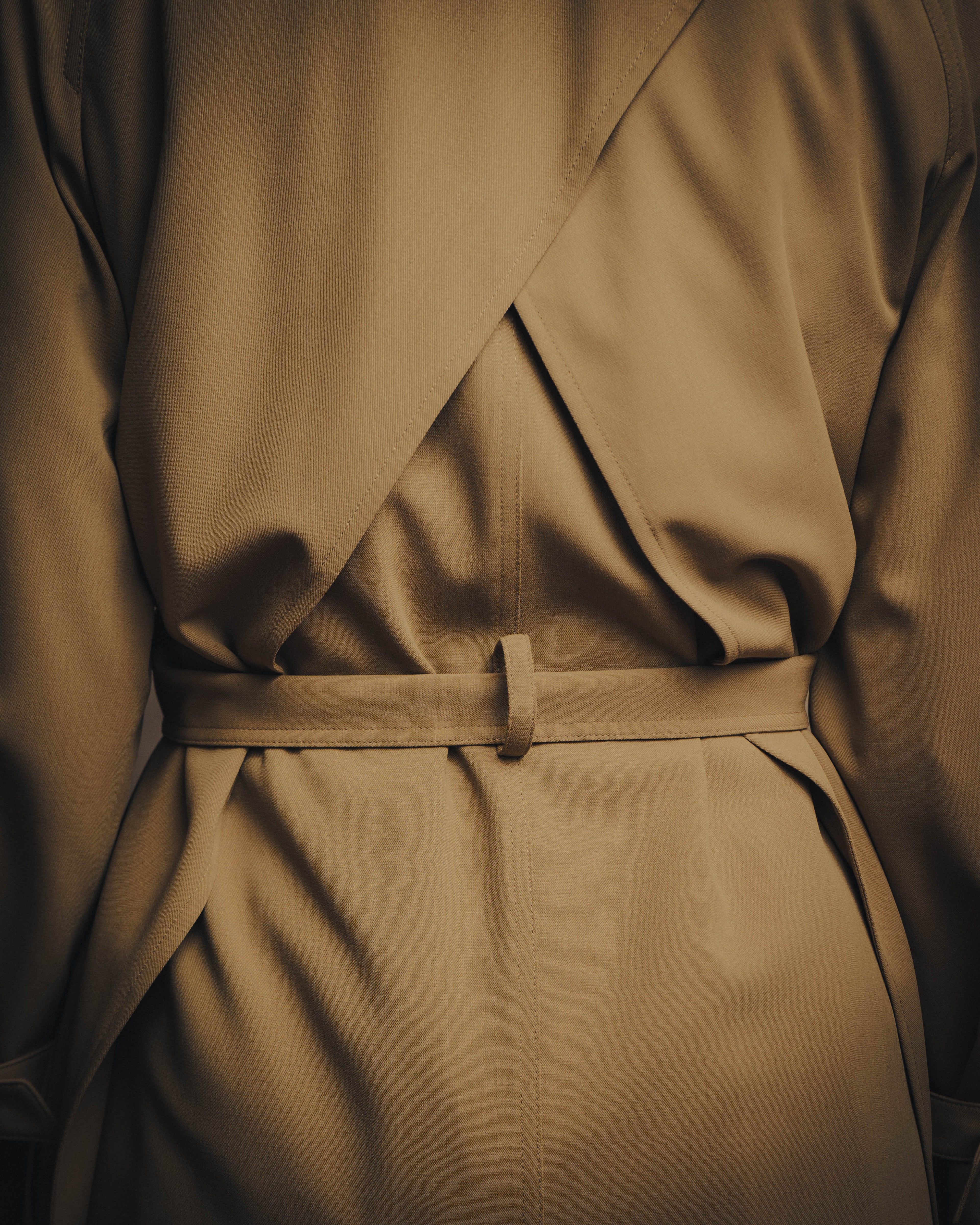 -SPECIAL- “HERMÈS” 90’s-00’s Margiela era draped wool trench coat