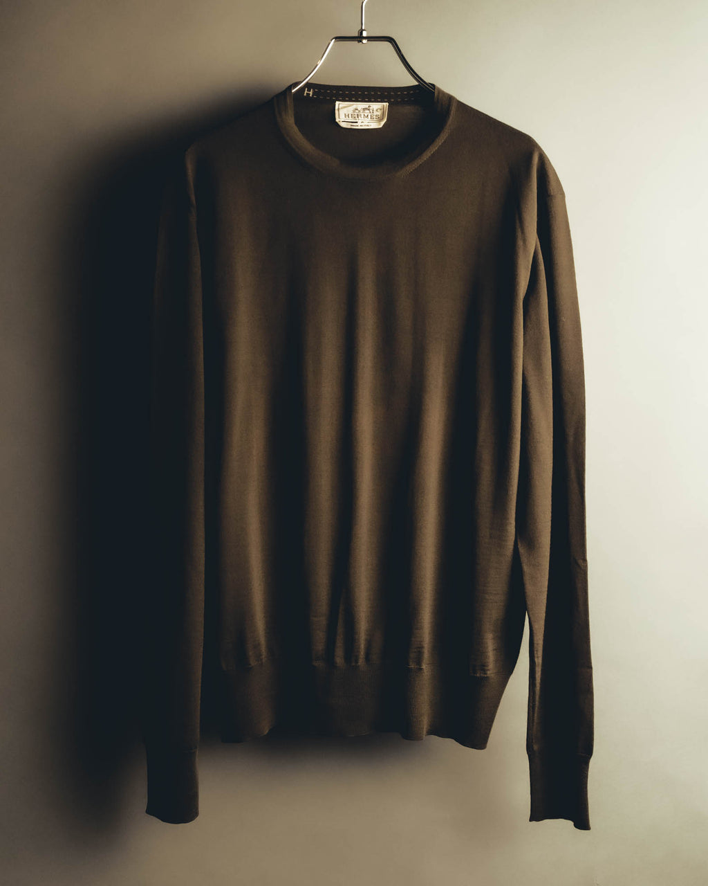 “HERMÈS” 90’s-00’s Extra-fine merino wool crewneck knit