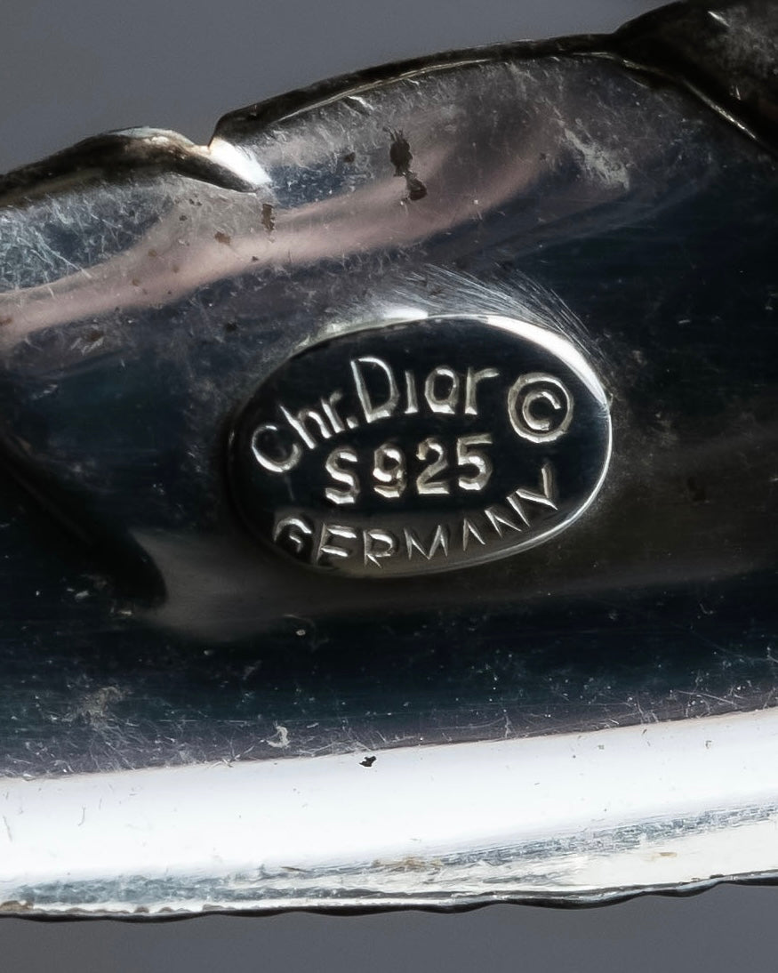 "Christian Dior" Relief motif silver 925 brooch