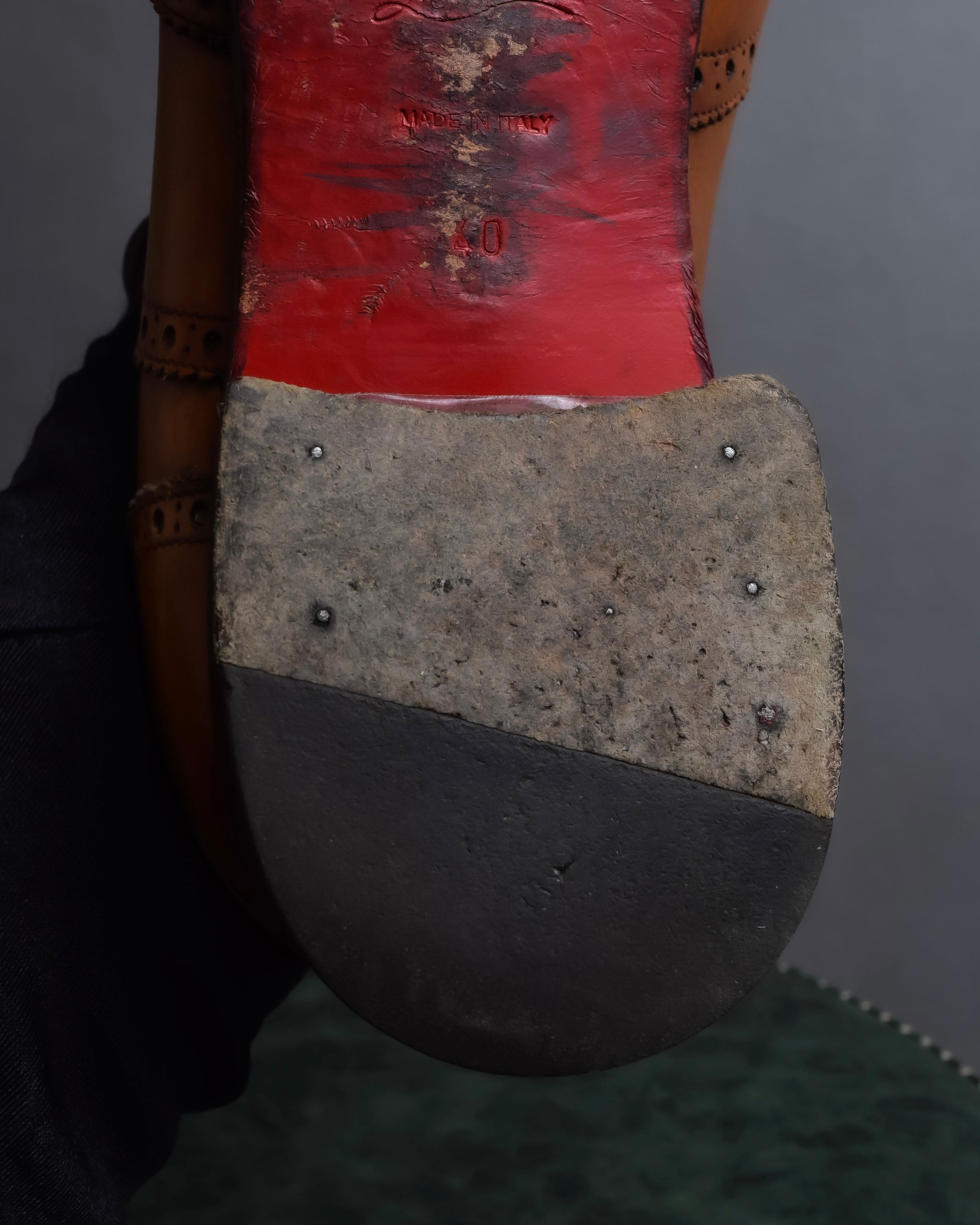 "Christian Louboutin" Brogue detail wingtip leather shoes