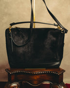 "Salvatore Ferragamo" 90's-00's Textured calf hair shoulder bag