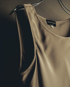"GIORGIO ARMANI" 90's-00's Draped silk sleeveless top and skirt set
