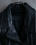 "Acne" Beautiful shape genuine leather double riders jacket