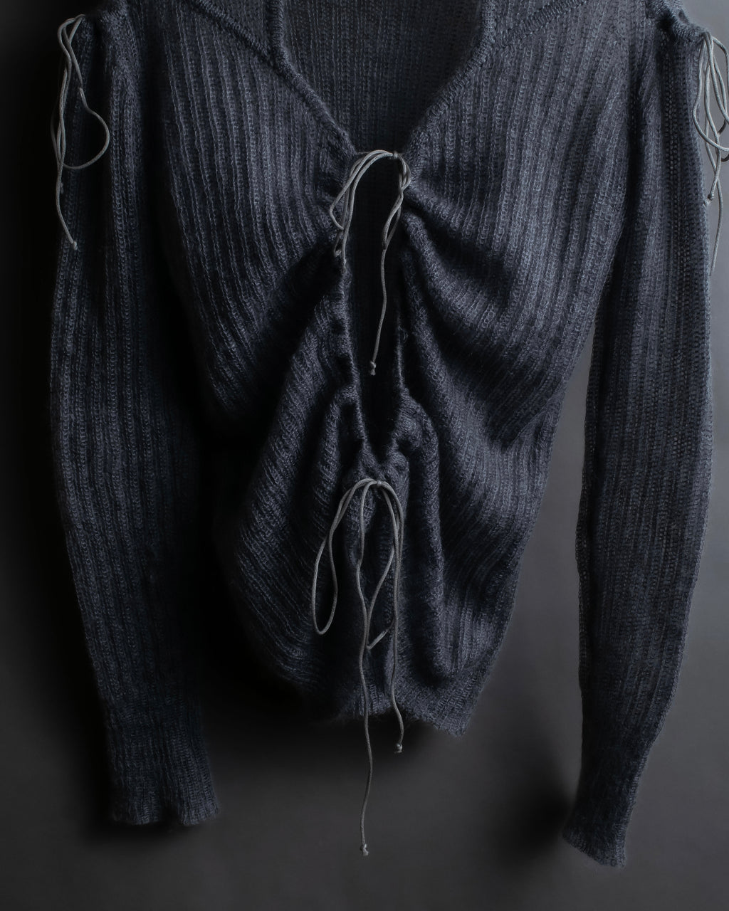 "CECILIE BAHNSEN" Drawcord design Hole detail ribbed knit