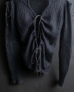 "CECILIE BAHNSEN" Drawcord design Hole detail ribbed knit