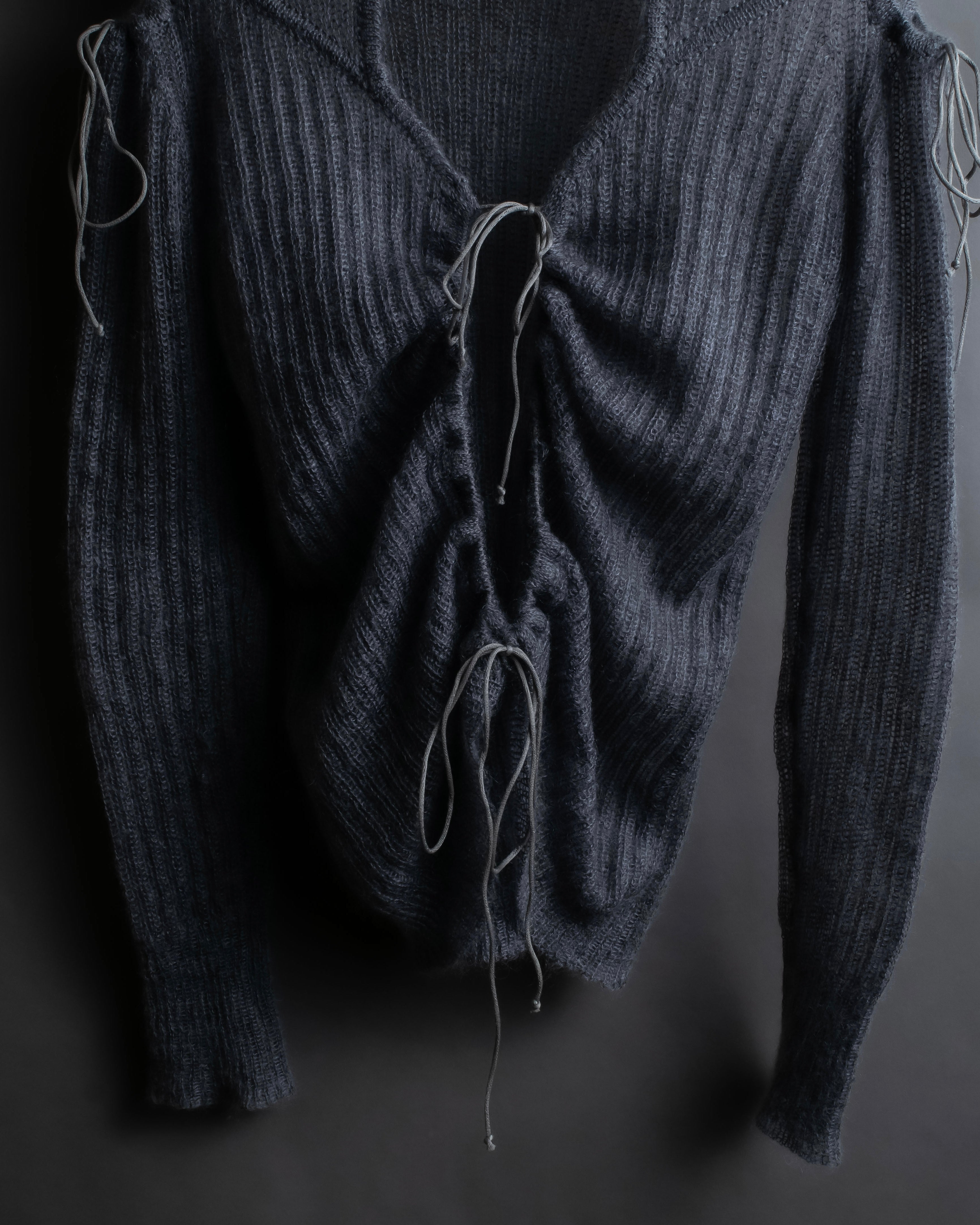 "CECILIE BAHNSEN" Drawcord design Hole detail ribbed knit