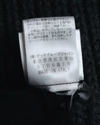 "GUCCI" 2010-11AW ribbed zip-front fringe knit vest