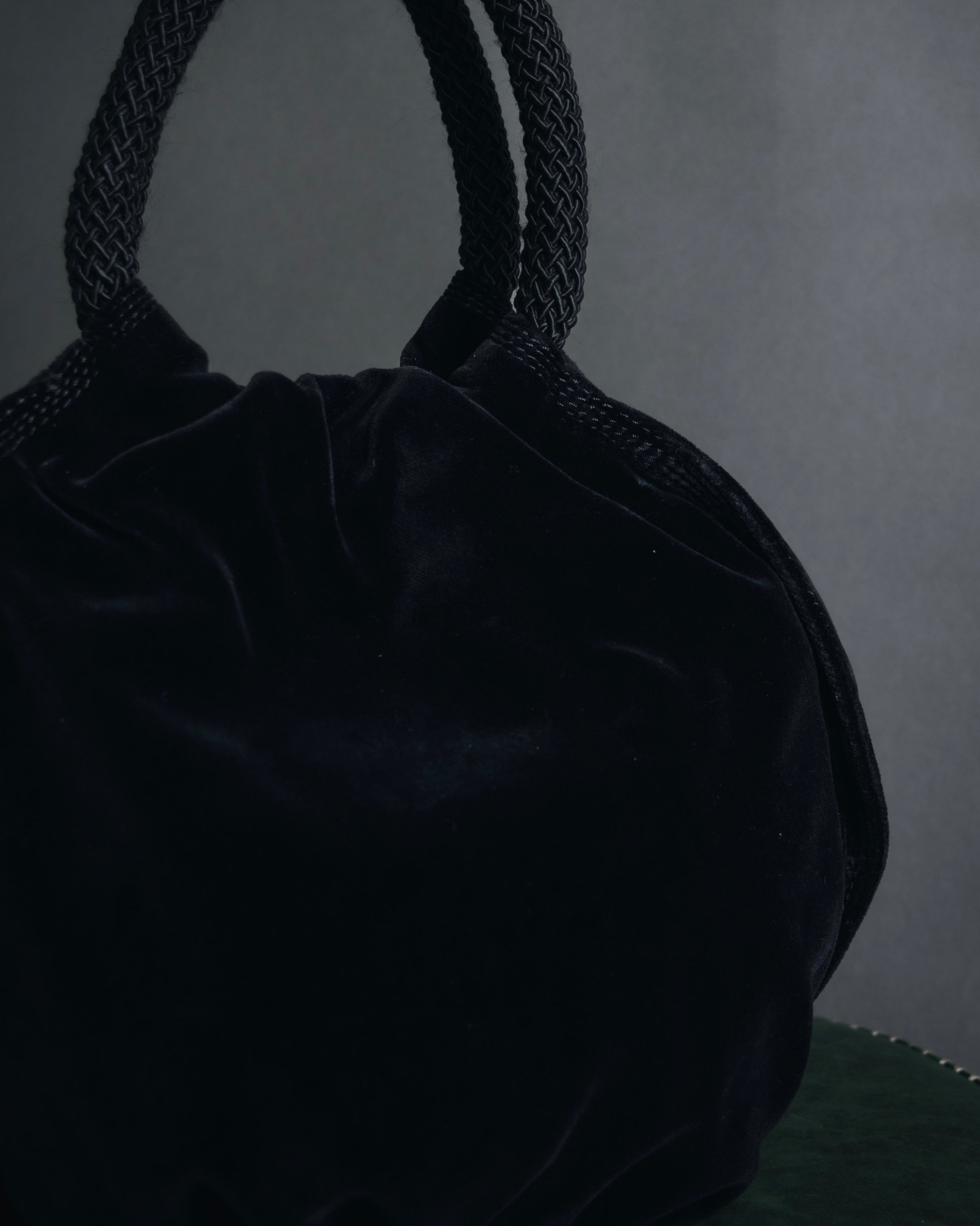 "LOEWE" Late 80s-Early 90s velvet knot tassel handbag