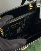 “Salvatore Ferragamo“ 1998-2003 Gancini patent leather handbag