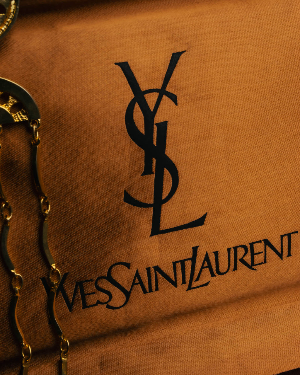 "Yves Saint Laurent" 80's-90's Gold tone multi chain necklace