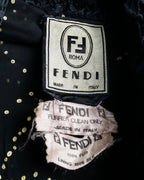 "FENDI" 1970's oversized astrakhan fur coat