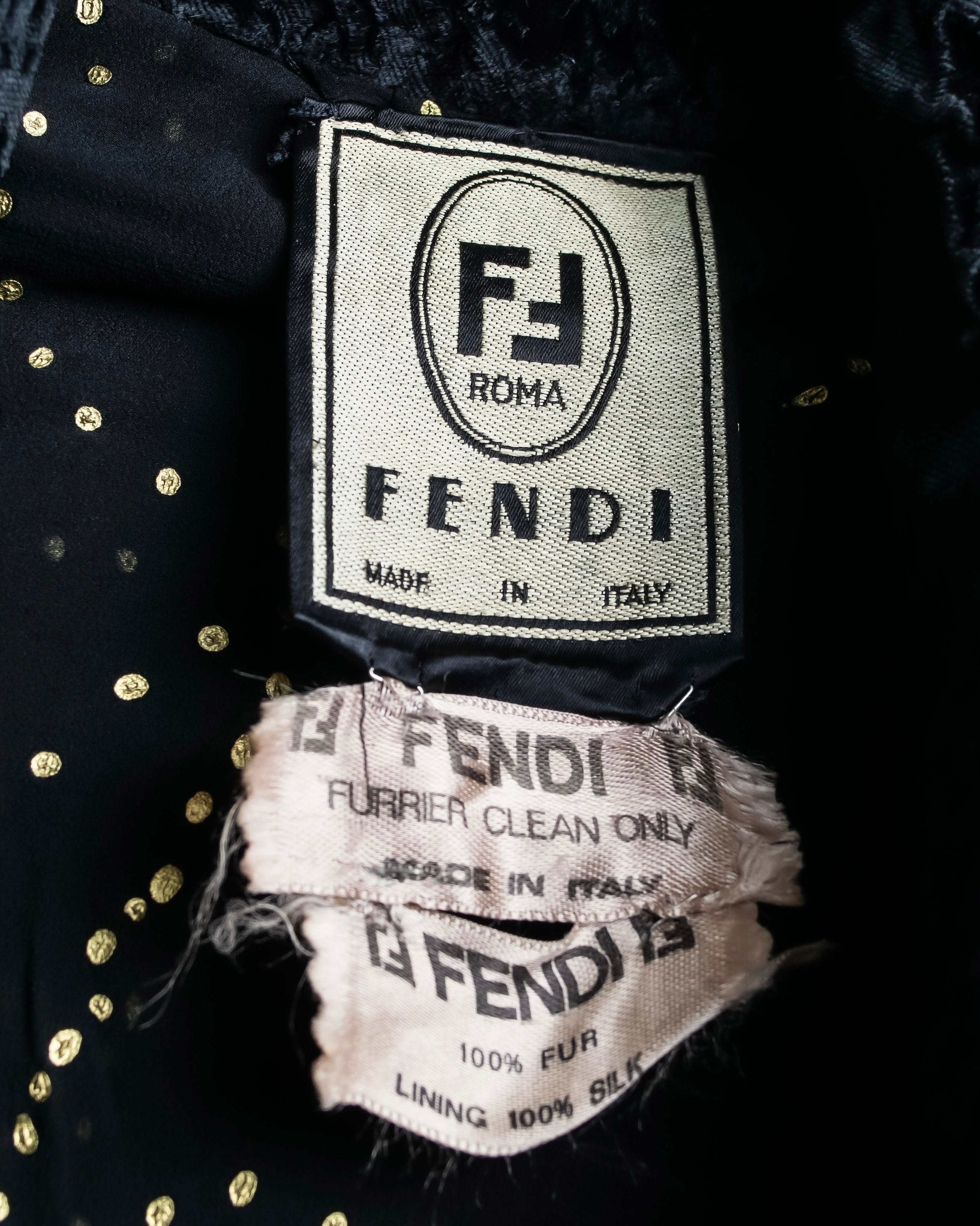 "FENDI" 1970's oversized astrakhan fur coat