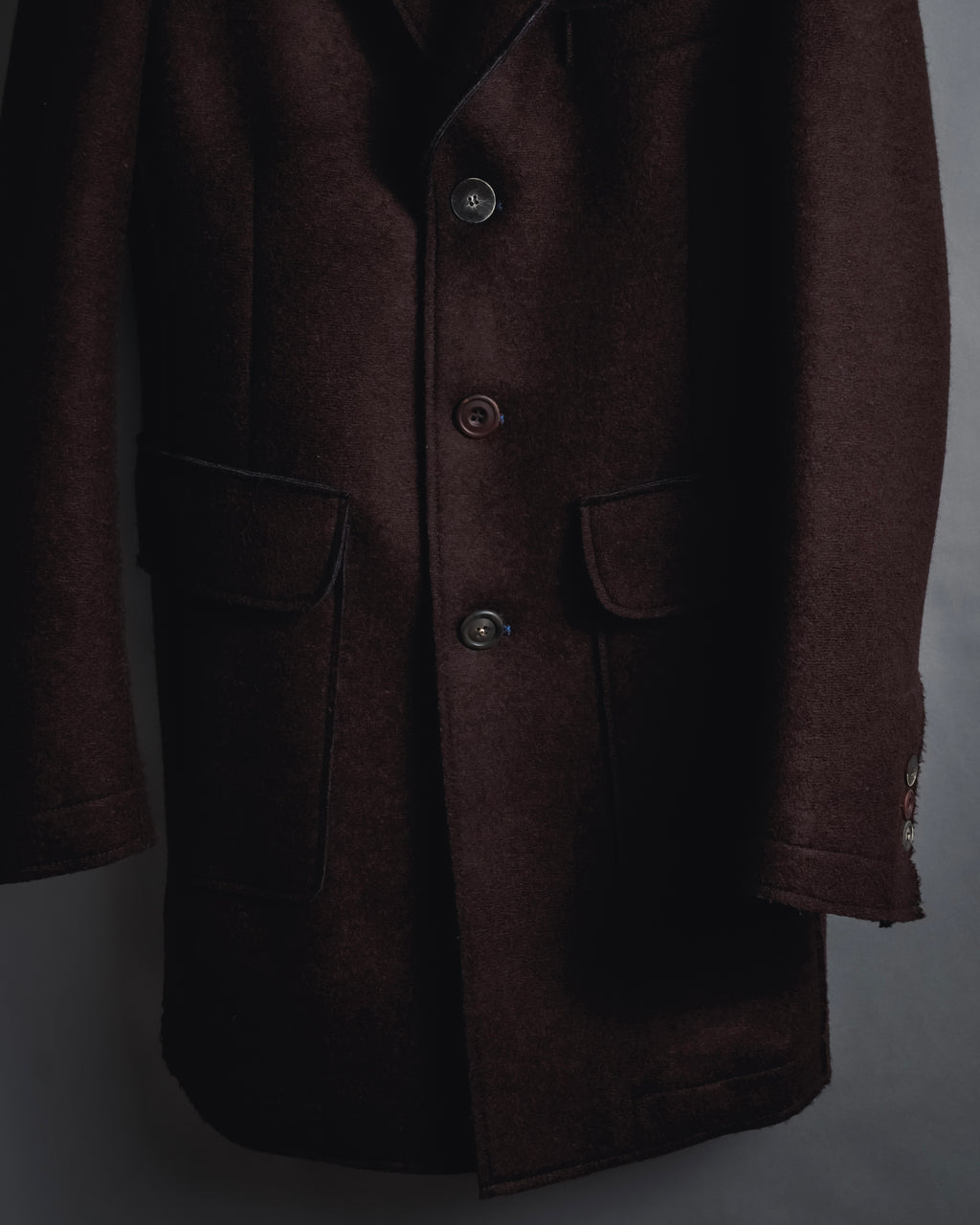 "BOB" Brushed wool single-breasted coat