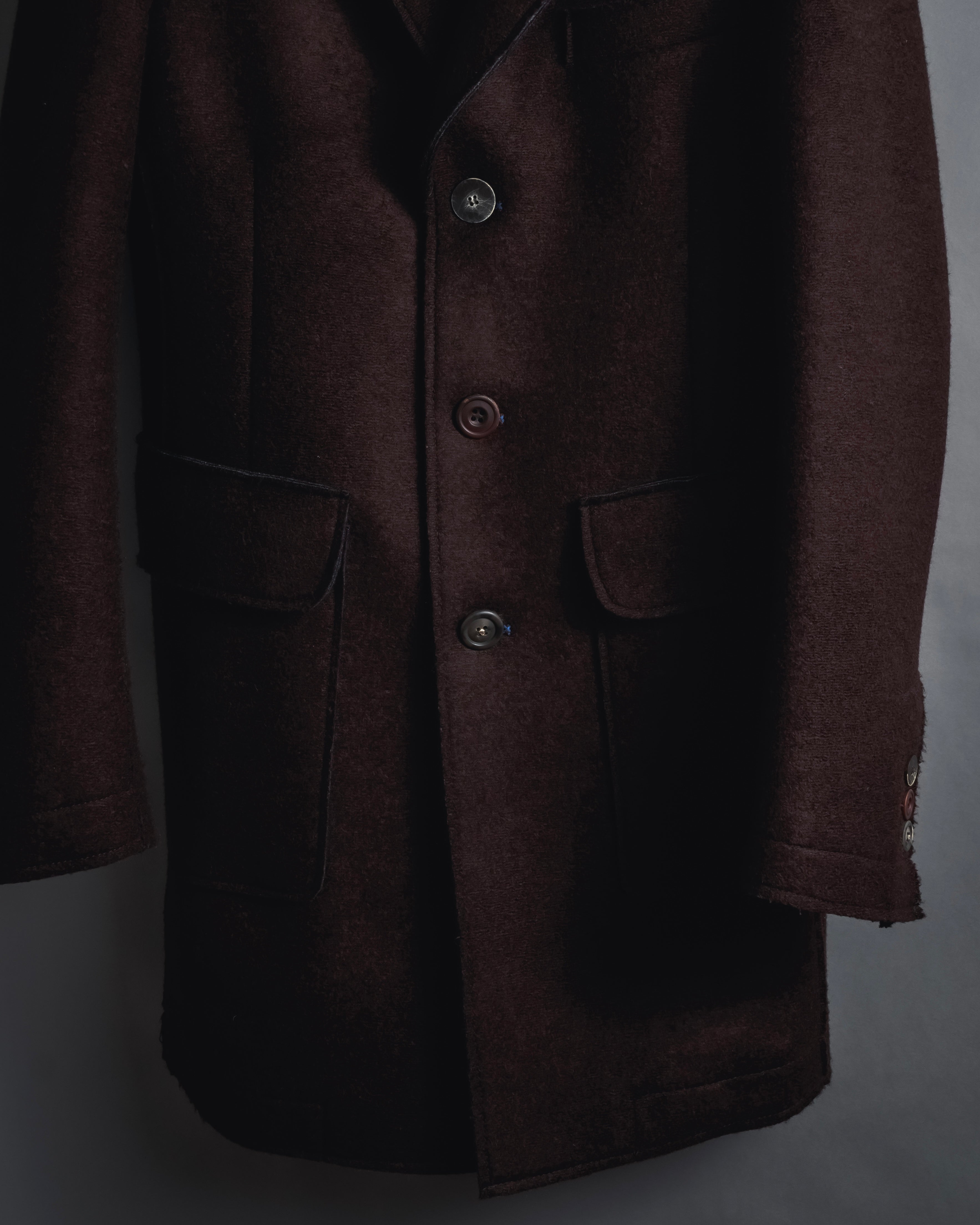 "BOB" Brushed wool single-breasted coat