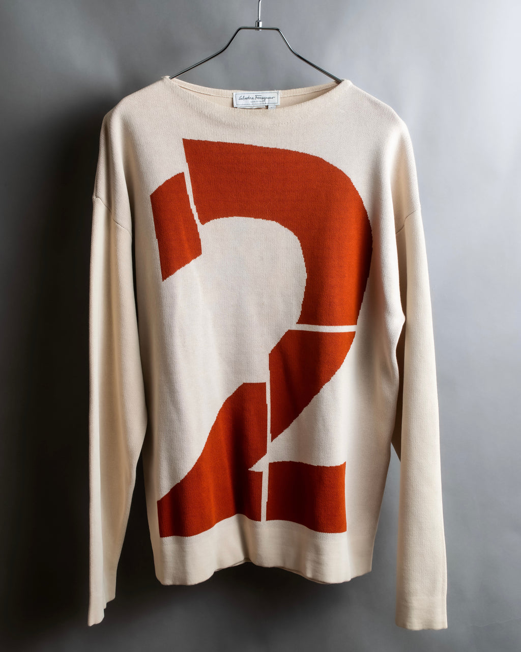"Salvatore Ferragamo" 2 numbering graphic design intarsia knit