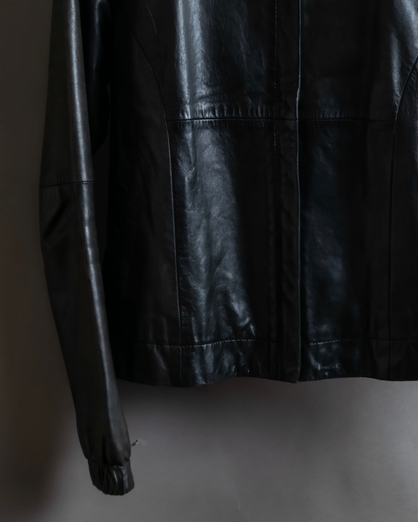 "PAUL SMITH" 100% sheep skin no collar leather jacket