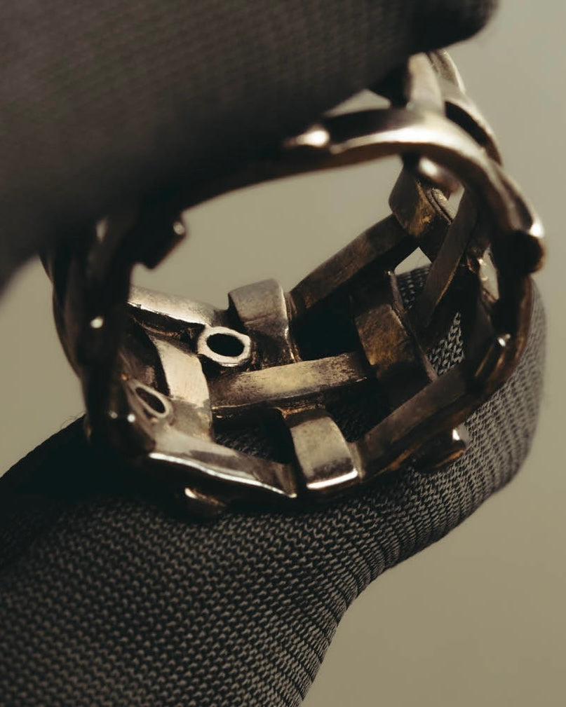 "Jean Paul Gaultier" 90's-00's Sculptural lattice silver ring