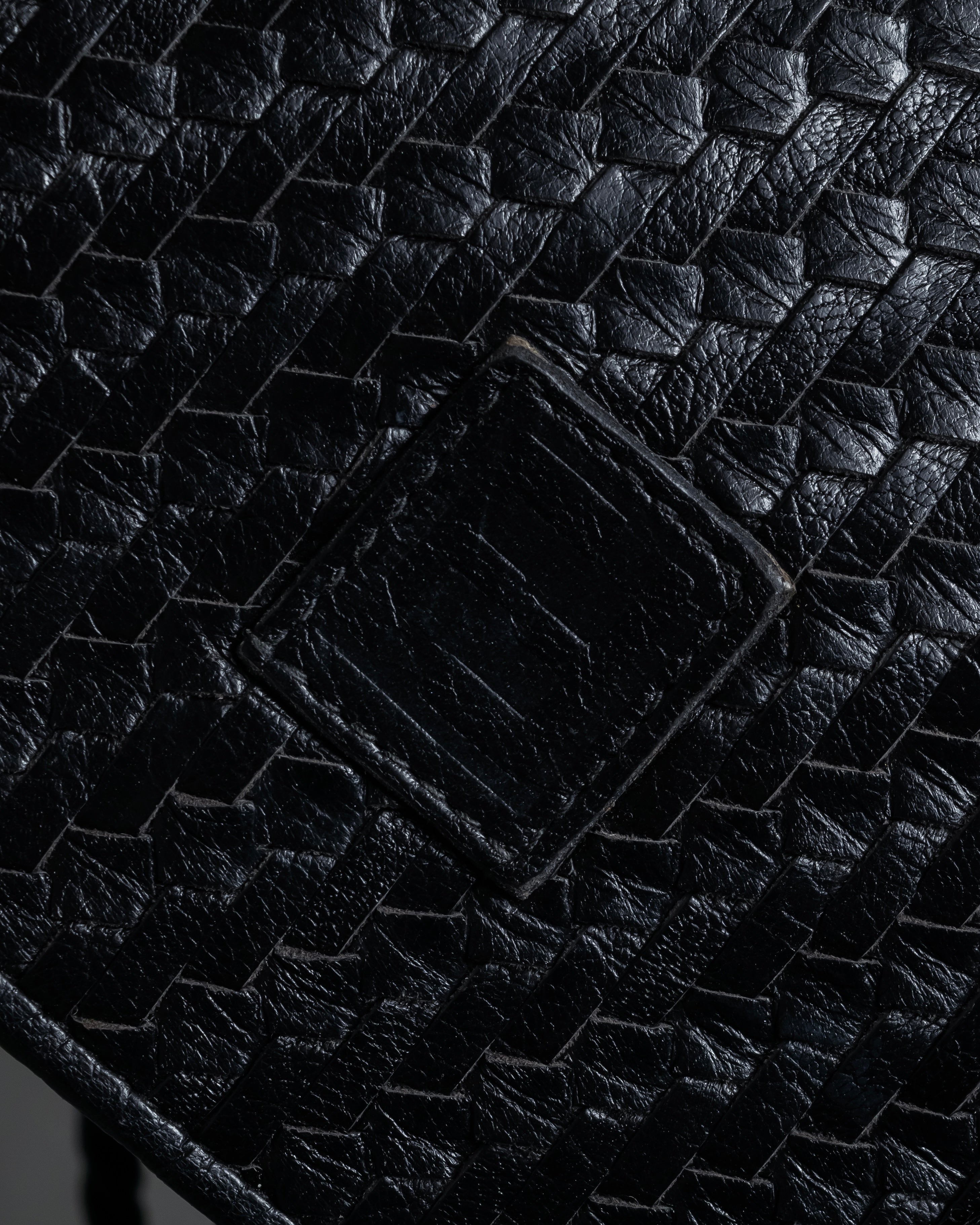 "FENDI" 80's Karl Lagerfeld design braided leather shoulder bag