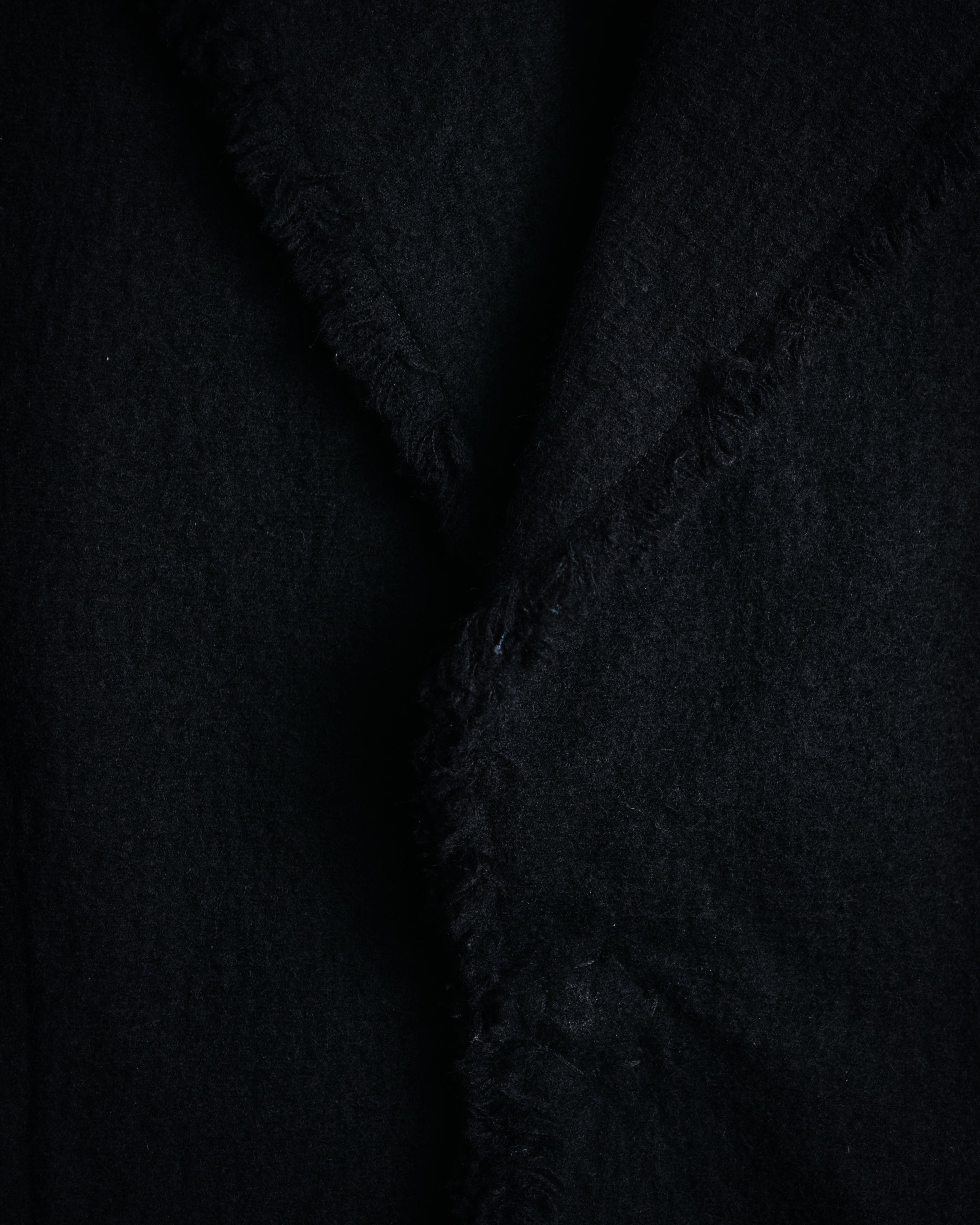 –SPECIAL– "tricot COMME des GARÇONS" 2004AW Fringed cut-off boiled wool tailored jacket