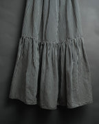 -SPECIAL- “Christian Dior” 2021 cruise striped linen silk tiered skirt