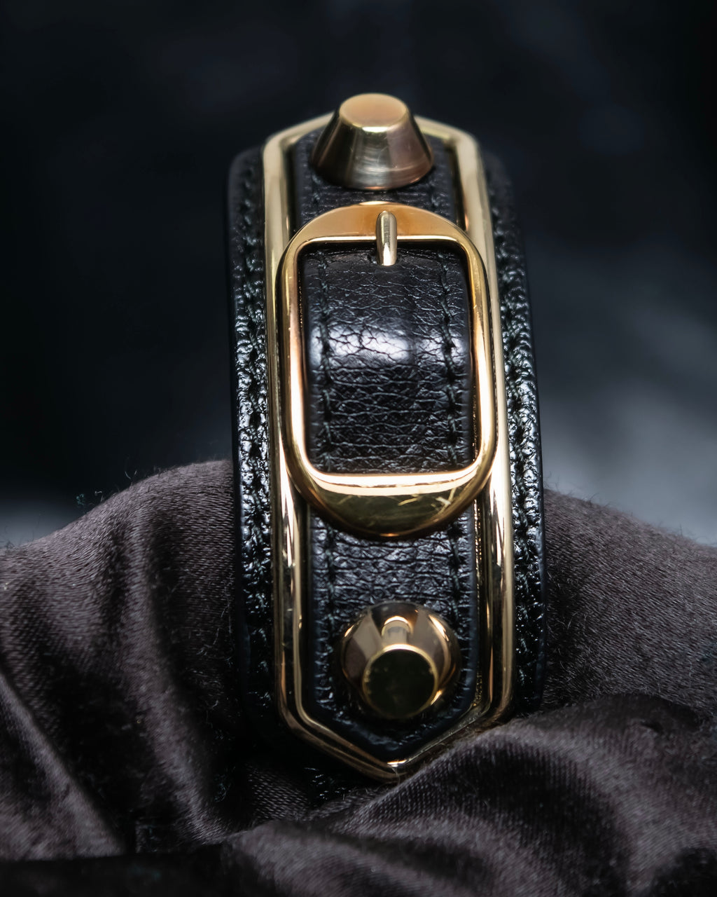 "BALENCIAGA" 3 layer  buckle design leather bracelet