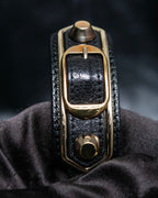 "BALENCIAGA" 3 layer  buckle design leather bracelet