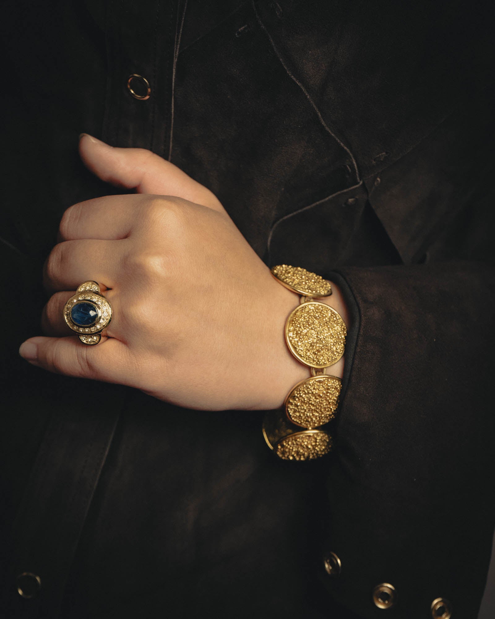 -SPECIAL- “YVES SAINT LAURENT” 80’s-90’s Lava texture statement bracelet