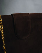 "Yves Saint Laurent" 80’s-90’s Concho suede chain shoulder bag