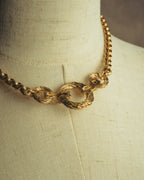 -SPECIAL- “Christian Dior” 70’s-80’s Textured triple ring link necklace