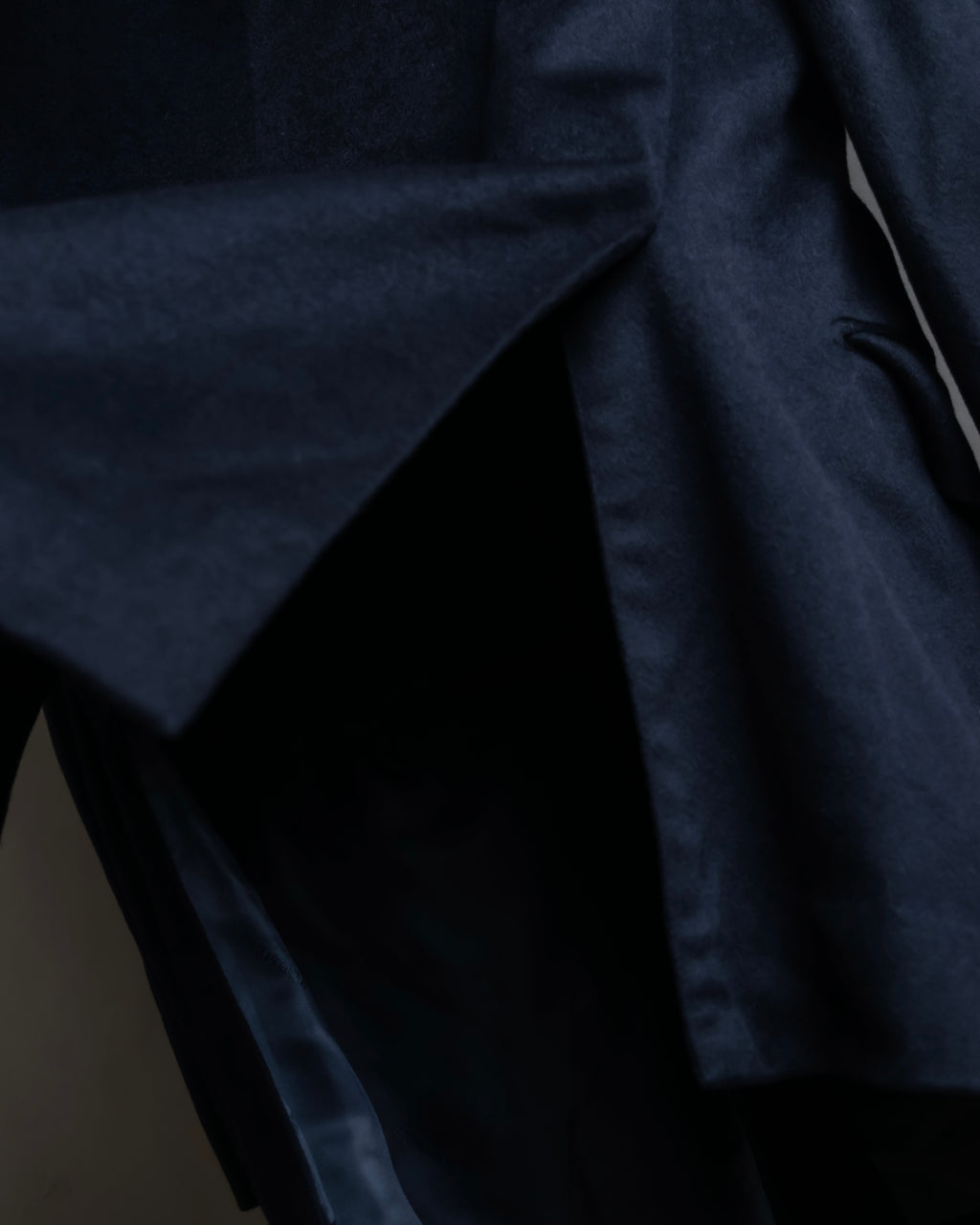 "HERMES" 90's Pure cashmere navy blue tailored jacket