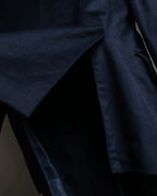 "HERMES" 90's Pure cashmere navy blue tailored jacket