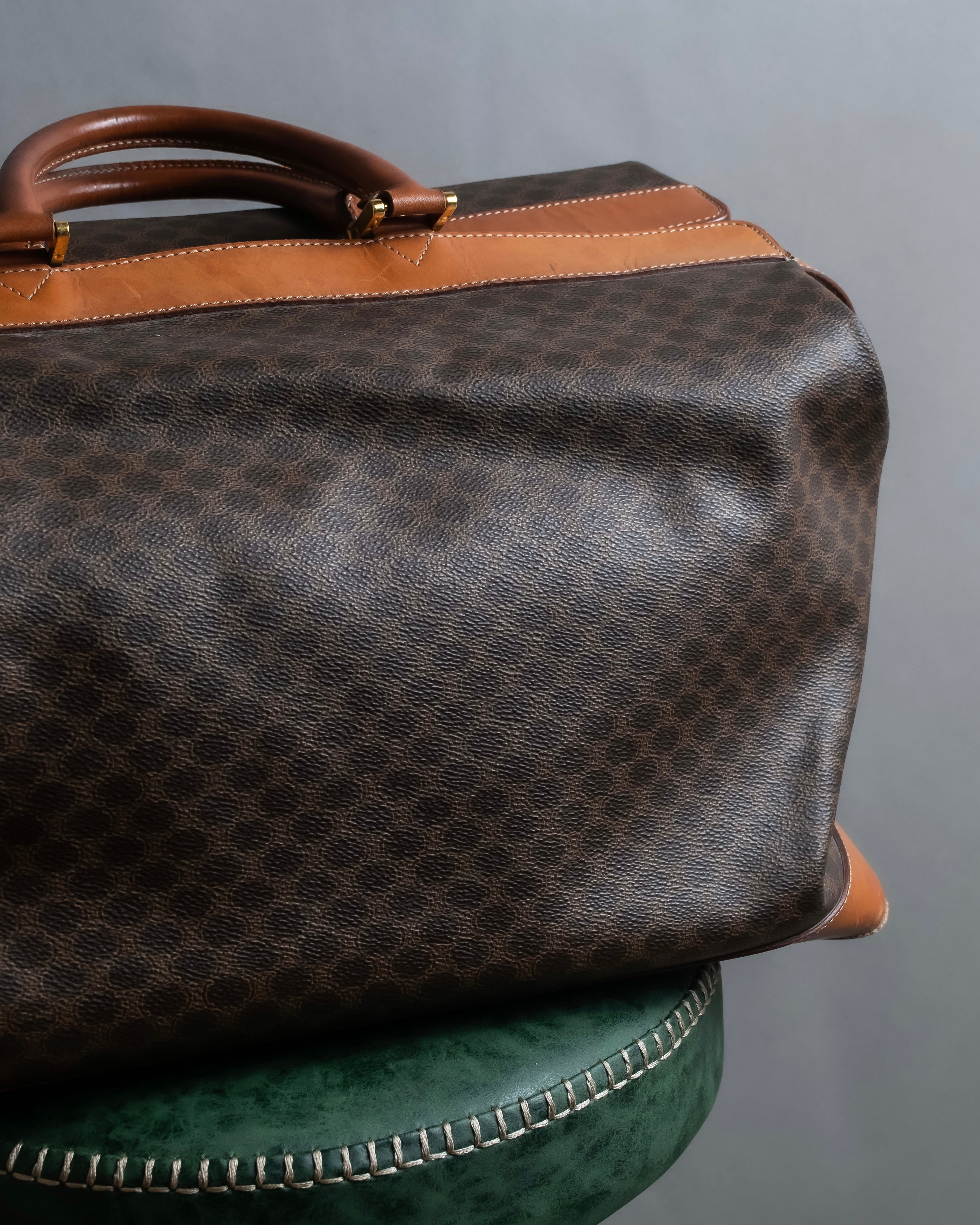 "CELINE" Macadam pattern leather combination boston bag