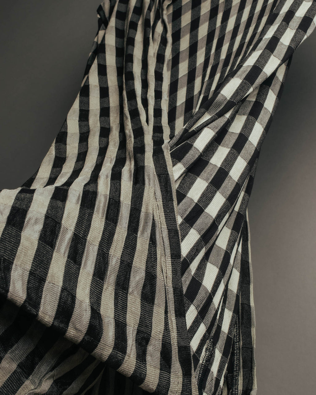“tricot COMME des GARÇONS” 00’s-10’s Asymmetric gingham draped top