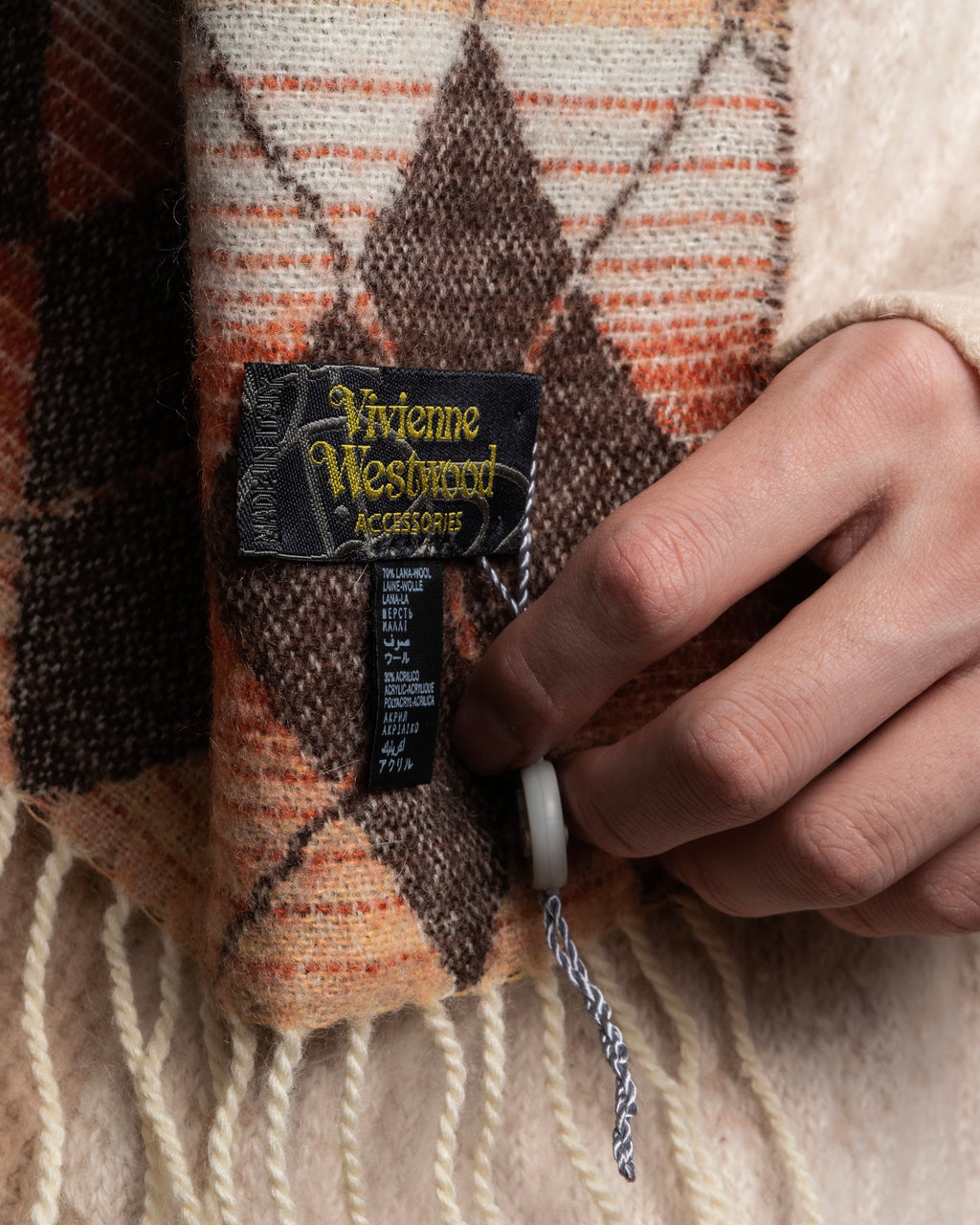 "Vivienne Westwood" Orb & argyle pattern long muffler