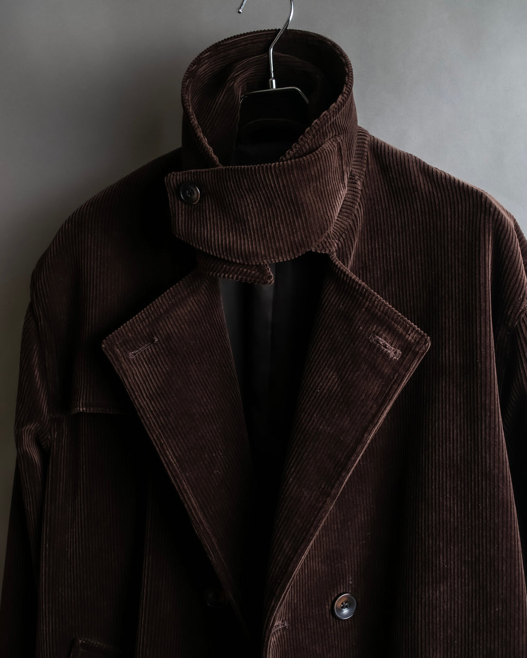 "Barbour" Wide ribbed corduroy maxi-length trench coat