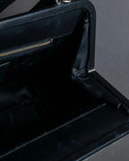 "JEAN PAUL GAULTIER" Logo engraved clasp frame 2way leather bag